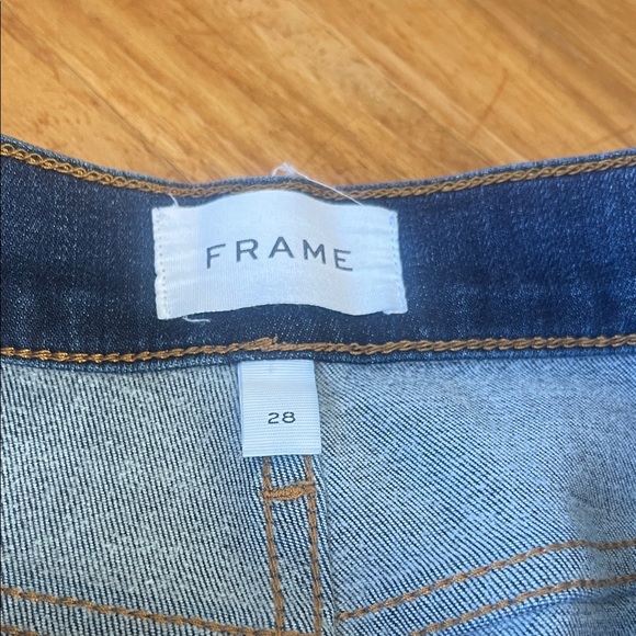 Frame Denim Le Palazzo Crop Dark Blue Flare Jeans - Picture 5 of 7